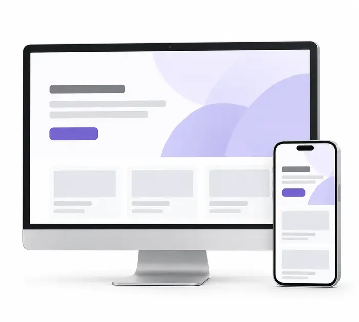 Responsive business website displayed on desktop and mobile screens