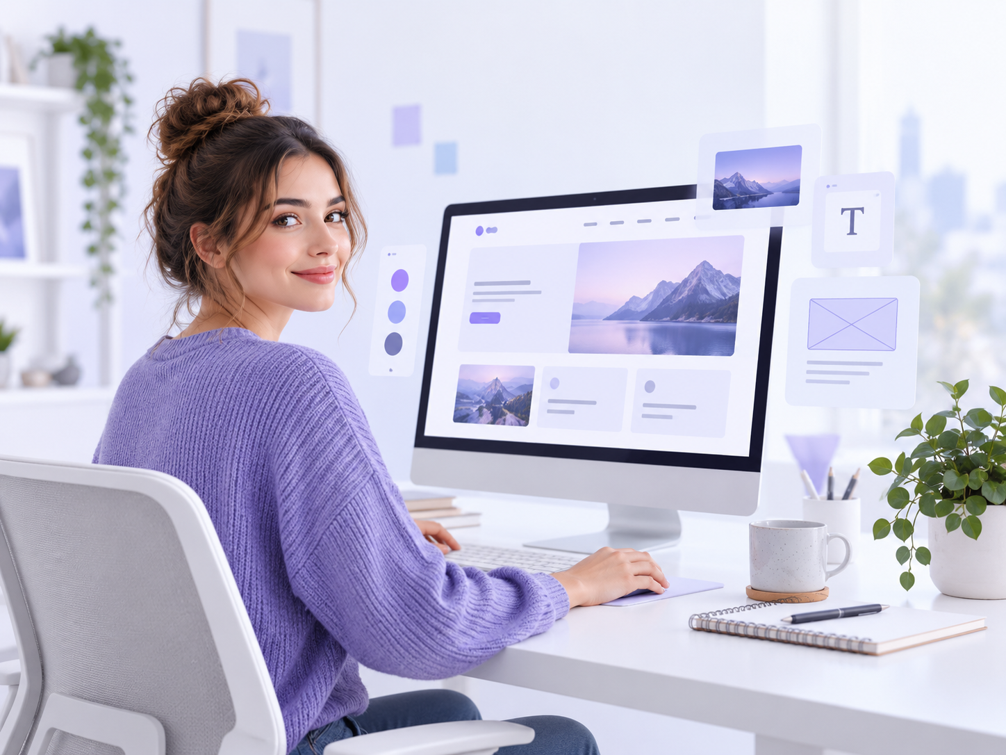 Professional website designer creating a modern business website