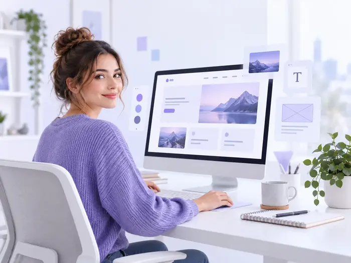 Professional website designer creating a modern business website